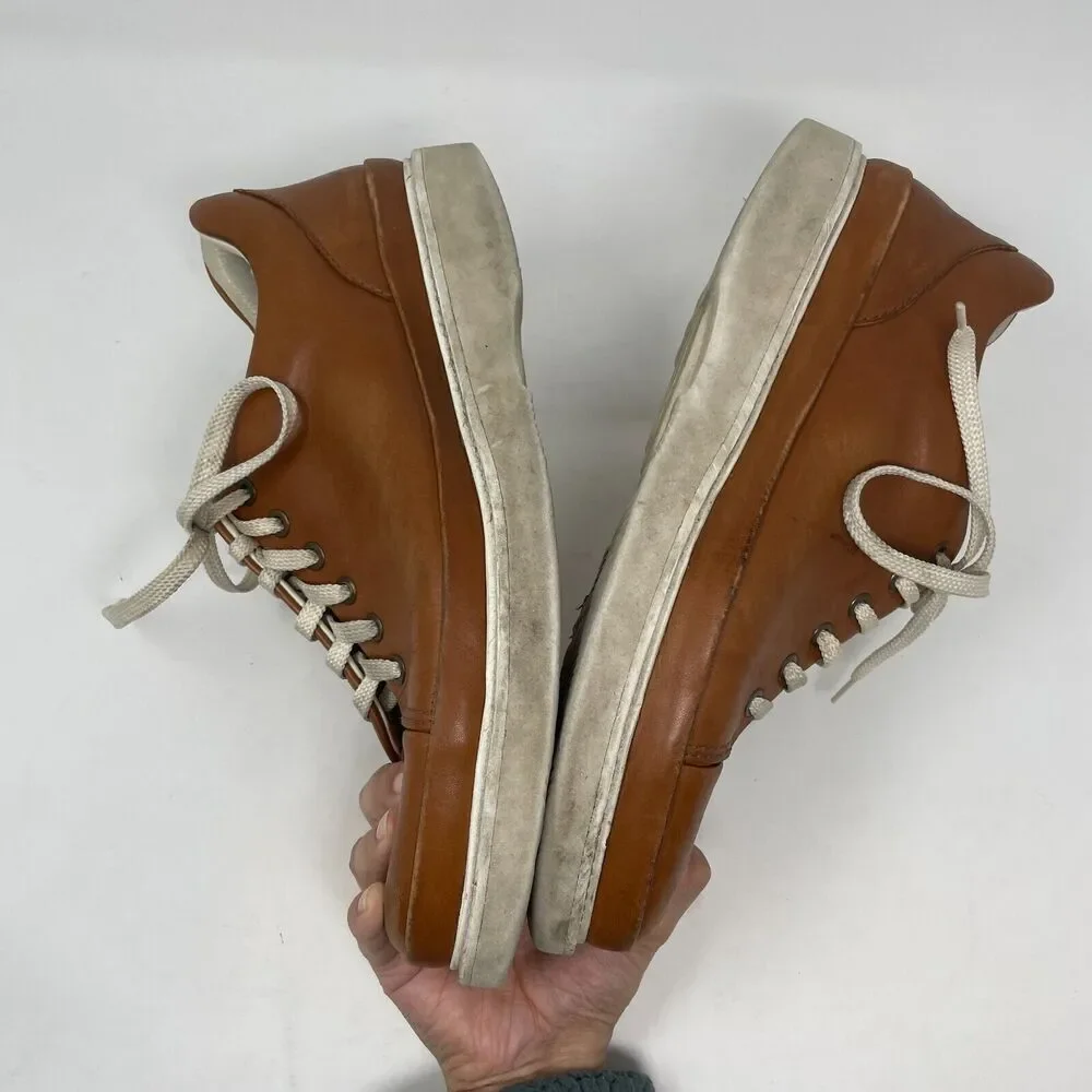 Samuel Hubbard Men’s Leather Sneakers, Brown‎ Lace-Up Shoes, US 9.5 EU 43.5